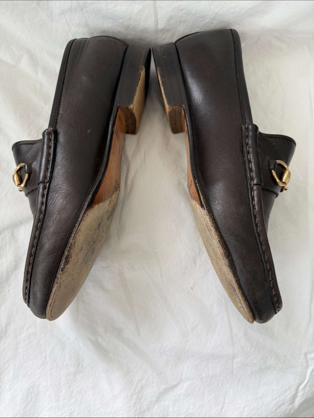 Gucci Vintage Women’s Brown Leather Horsebit Loafers - Picture 5 of 7
